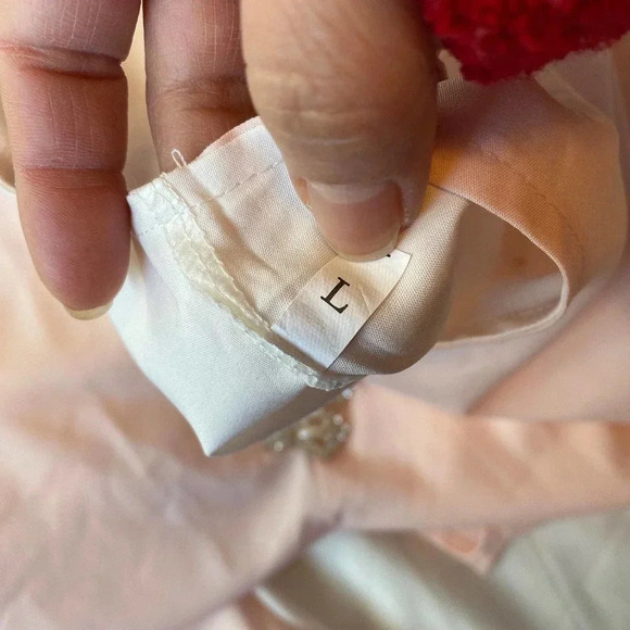 Lightweight Pink white blouse women size L - Picture 4 of 6